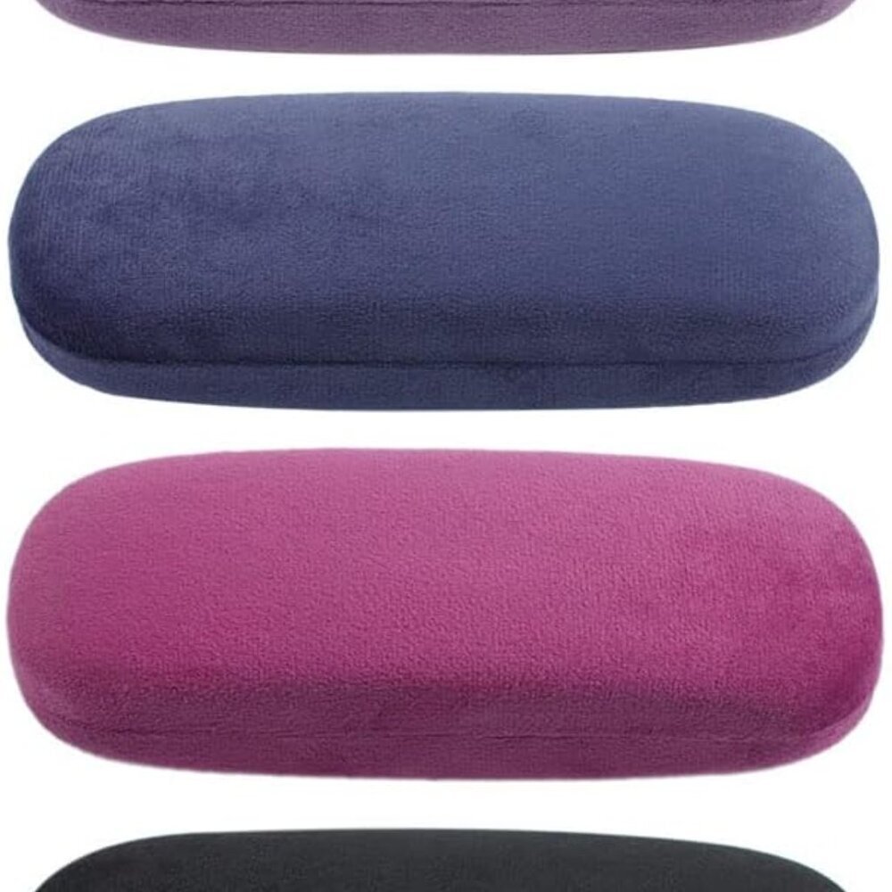 4 PACK / 3 PACK], Printed Pattern Durable Hard Clamshell Eyeglass Case with Bonu